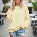 S-M YELLOW PASTEL TONE SOFT SCUBA SWEATSHIRT