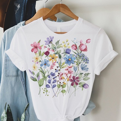 SUPER SOFT TOP WITH SPRING FLOWERS PRINT
