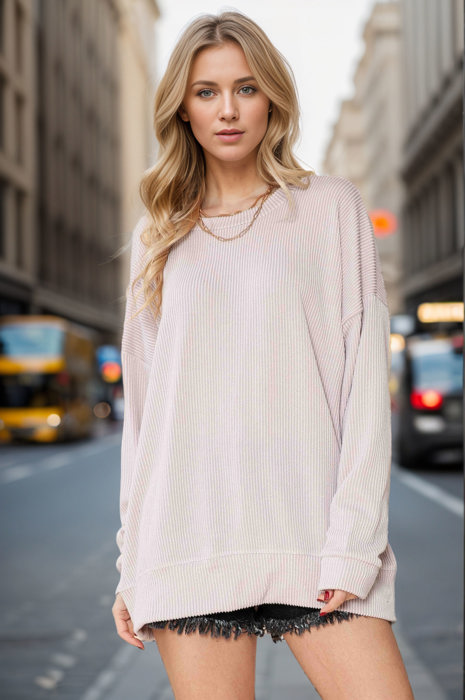 WAVE RIB OVERSIZED SWEATSHIRT