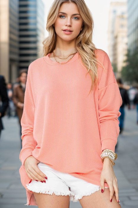 WAVE RIB OVERSIZED SWEATSHIRT