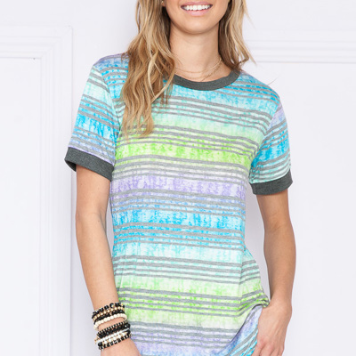 BASIC COLORED STRIPES T-SHIRT