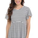  STRIPE SLEEVE EMPIRE WAIST TOP