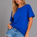 Small ROYAL BLUE BASIC SUPER SOFT T-SHIRT WITH LOOSE FIT