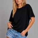 Small BLACK BASIC SUPER SOFT T-SHIRT WITH LOOSE FIT