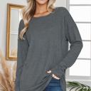 Small CHARCOAL THERMAL LONG SLEEVE TUNIC TOP