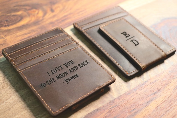 Front Pocket Slim Card Holder & Magnet Money Clip, Minimalist Leather Wallet, Groomsman Favor, CHRISTMAS GIFT