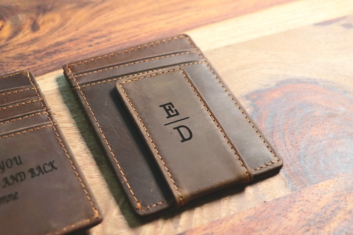 Front Pocket Slim Card Holder & Magnet Money Clip, Minimalist Leather Wallet, Groomsman Favor, CHRISTMAS GIFT