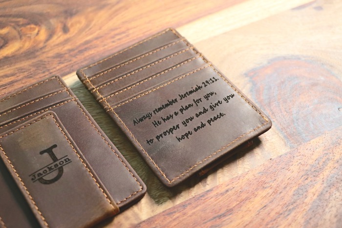 Front Pocket Slim Card Holder & Magnet Money Clip, Minimalist Leather Wallet, Groomsman Favor, CHRISTMAS GIFT