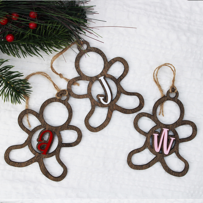 Custom Inital Gingerbread Ornament