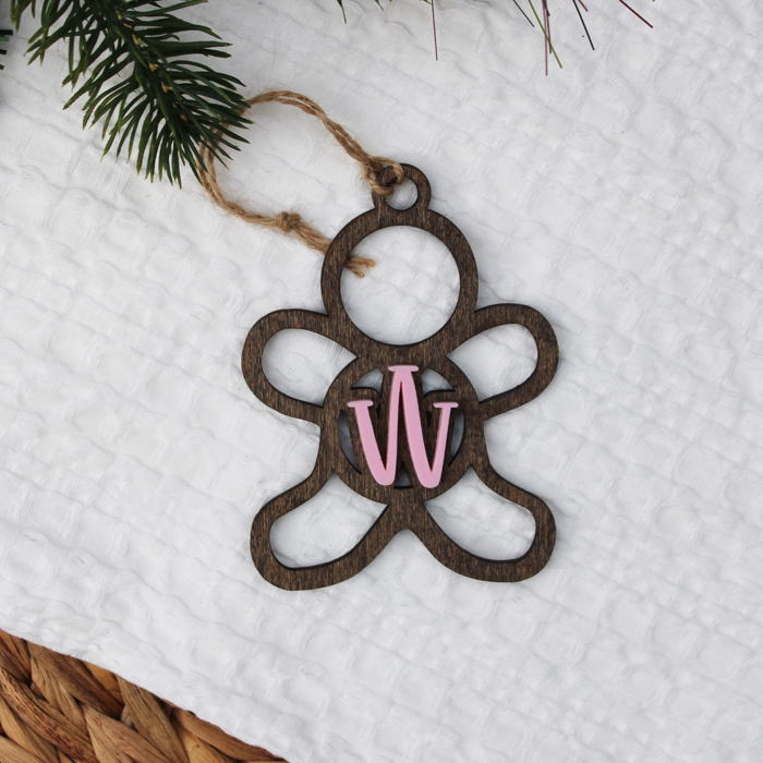 Custom Inital Gingerbread Ornament