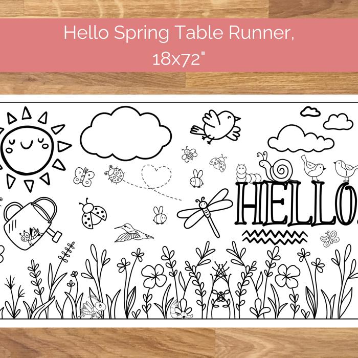 Hello, Spring! Coloring Table Runner