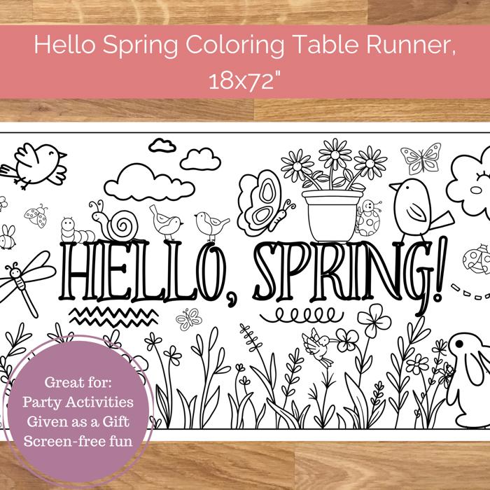 Hello, Spring! Coloring Table Runner