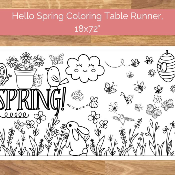 Hello, Spring! Coloring Table Runner