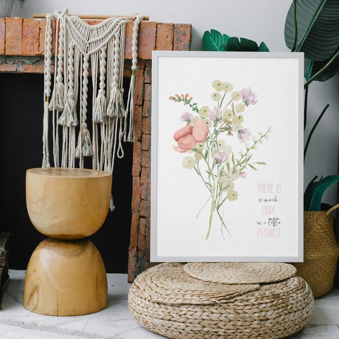 Hope in a Little Flower Art Print | Nursery or Bedroom Decor