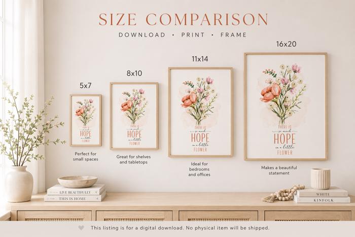 Hope in a Little Flower Art Print | Nursery or Bedroom Decor