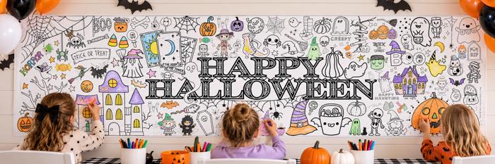 Happy Halloween 20x72" Coloring Party Banner