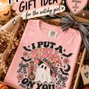  Womens Halloween Ghost Witch T-Shirt, I Put a Spell on You Tee, Comfort Colors Shirt