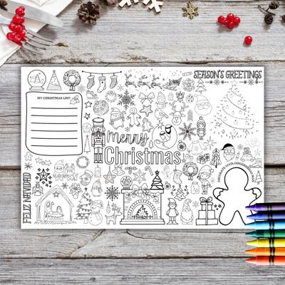 Christmas Busy Page Place Setting for Kids