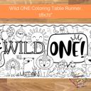  Wild ONE Coloring Table Runner, 20x72"