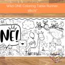  Wild ONE Coloring Table Runner, 20x72"