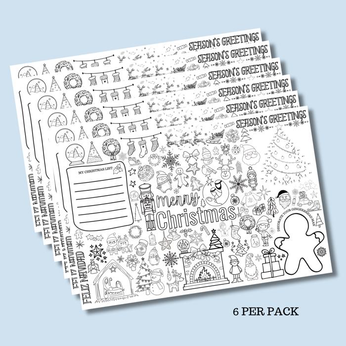 Christmas Busy Page Place Setting for Kids