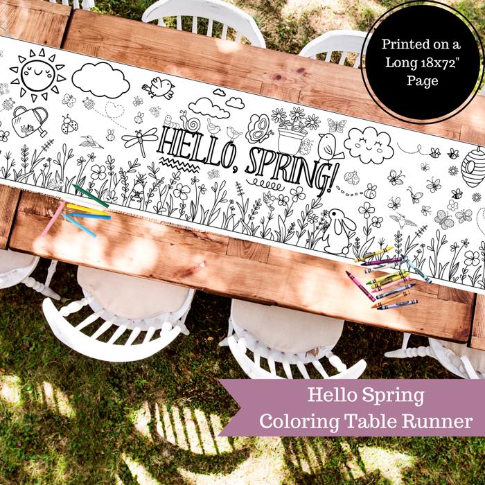 Hello, Spring! Coloring Table Runner