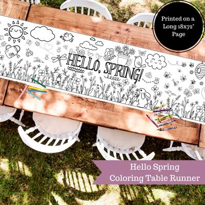 Hello, Spring! Coloring Table Runner
