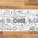  Personalized Birthday Party Table Runner, 18x72"