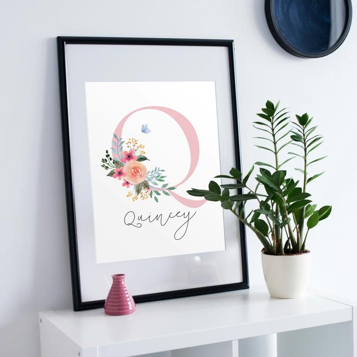 Custom Floral Art Print | Nursery or Bedroom Decor