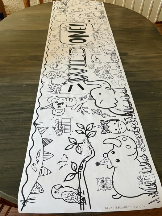 Wild ONE Coloring Table Runner, 20x72"