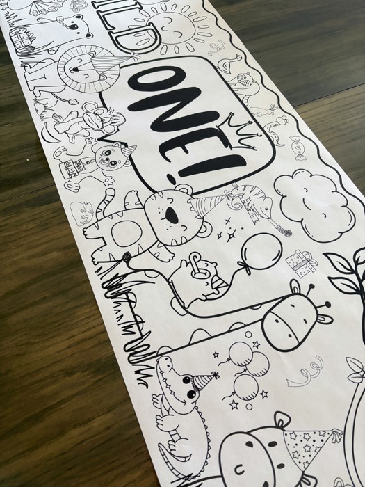 Wild ONE Coloring Table Runner, 20x72"