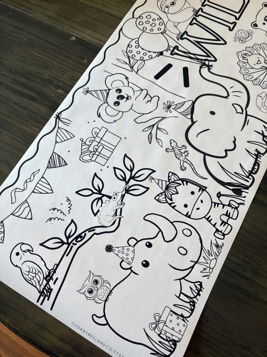 Wild ONE Coloring Table Runner, 20x72"