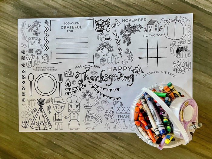 Thanksgiving Busy Page Place Setting, 12x18" 