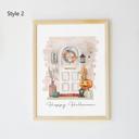 Custom Halloween Watercolor Front Door Art Print - 4 Styles