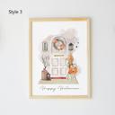  Custom Halloween Watercolor Front Door Art Print - 4 Styles