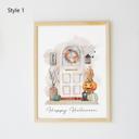  Custom Halloween Watercolor Front Door Art Print - 4 Styles