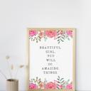 Floral Vintage Watercolor Floral Nursery Prints | 5 Styles to choose from
