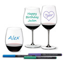 Purple Blue Wine Glass Writer Pens ~ 5 Choices for EVERY Occasion