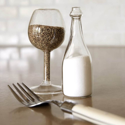 Wine Bottle & Glass Salt & Pepper Shakers