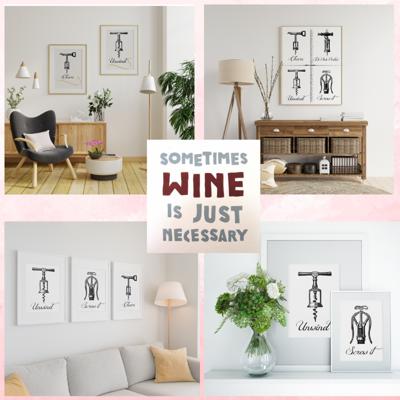 4 Vintage Wine Opener Prints