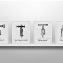  4 Vintage Wine Opener Prints