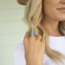  Boho Turquoise Stone Ring