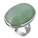 Green Oval Stone Rings