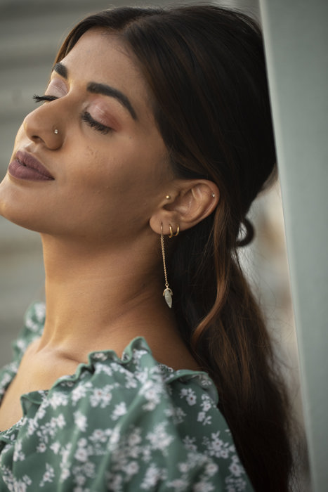 Long Chain Arrowhead Earrings