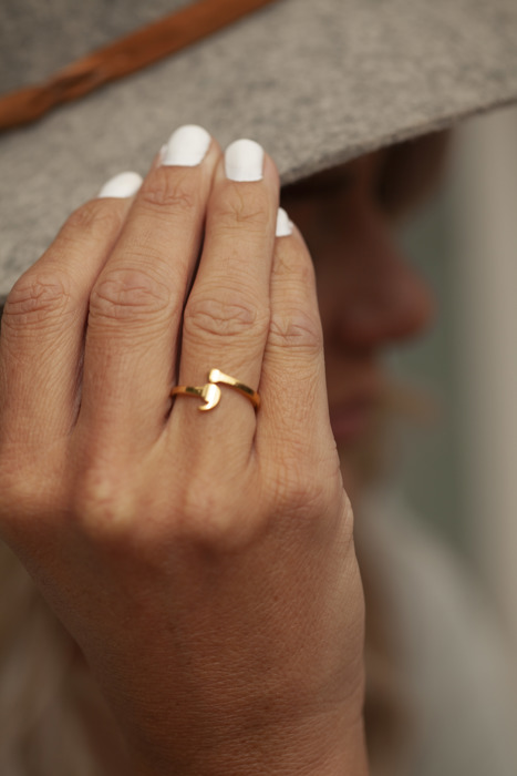 Dainty Semicolon Ring