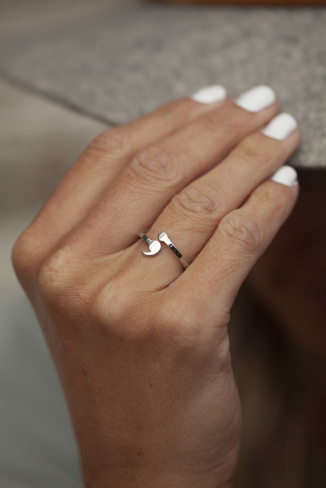 Dainty Semicolon Ring