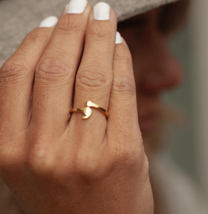 Dainty Semicolon Ring