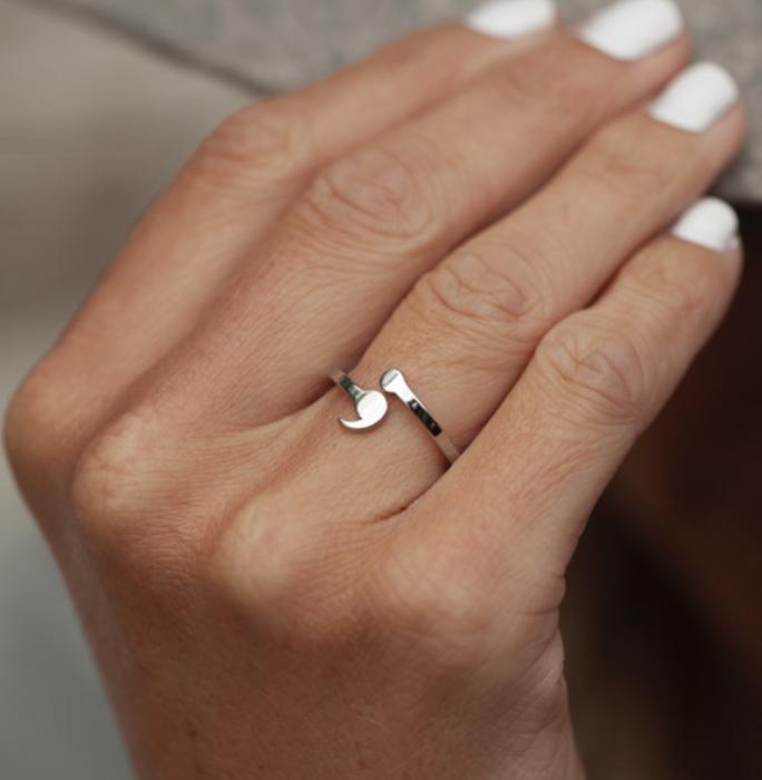 Dainty Semicolon Ring