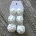 White Sequin Ball Earrings