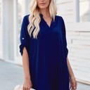 XL Navy Shirt Dress with Pockets 